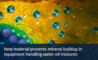 An image of green and blue circles in orange liquid